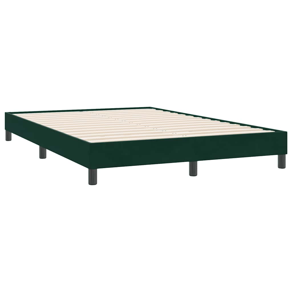 Box Spring Bed with Mattress Dark Green 160 x 220 cm Velvet
