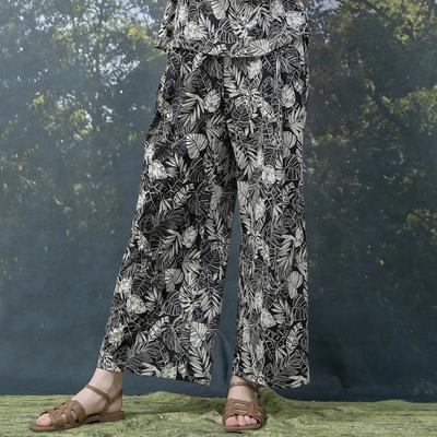 DURAN Wide Print Elastic Waist Pants Dbf5S-9222 2Colors