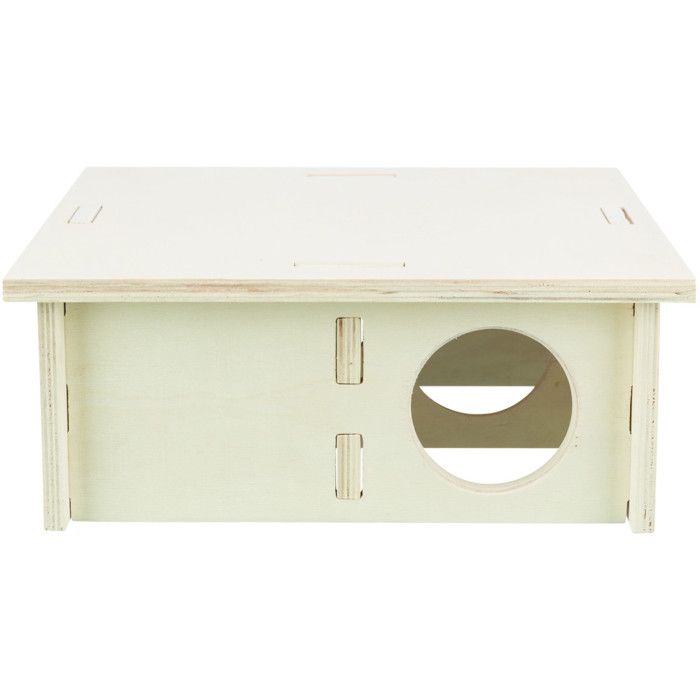 Maison emboitable - TRIXIE - 4 chambres - 25 x 10 x 25 cm - Pour souris et hamsters - Bois naturel