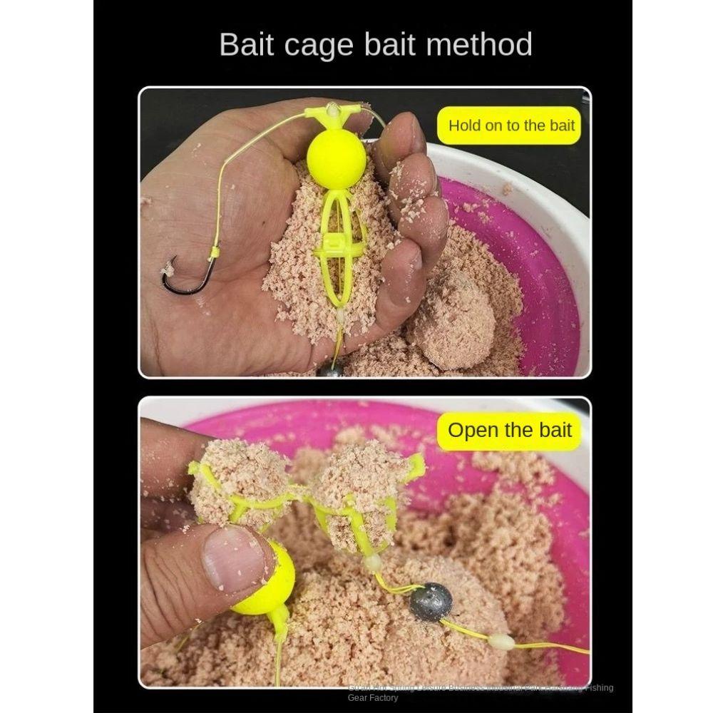 String Hook Fishing Bait Cage Carbon Steel Fishing Spring Bait Cage Line Group Feeder Sinker  Sea