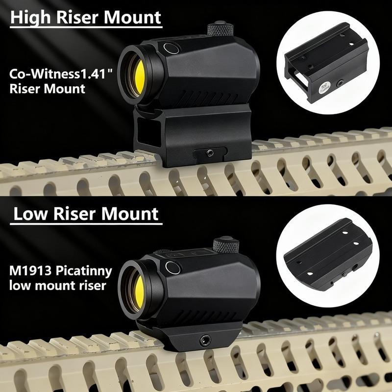 R5 1x20mm 2 MOA Red Dot Sight Reflex Riflescope Hunting Scope With Mount Riser 20mm Rail Co-Witness Holographic AR15