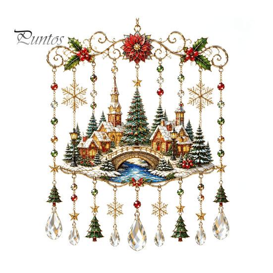 Lichtfangende Ornamente für Kamin Weihnachts-Windspiel, Acryl-Sonnenfänger für Außenbereich Garten Terrasse Dekorative Sonnenlichtfänger Deko, Hängend im Hof