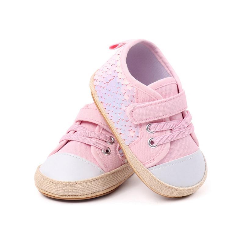 

Infant Baby Flat Sneaker First Walking Shoes 13 рожевий