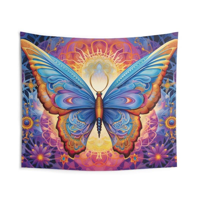 

Celestial Butterfly Mystical Art Tapestry Perfect for Cozy Unique Vibrant Enchanting Home Decor with Artistic Charm 74x94cm(29x37in)