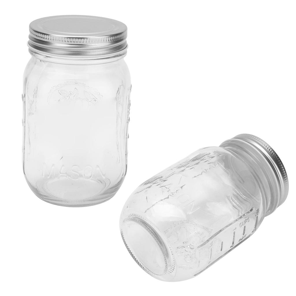 500ml Food Storage Jar Clear Glass Canning Jar with Sealed Lid for Honey Jam Dry Food