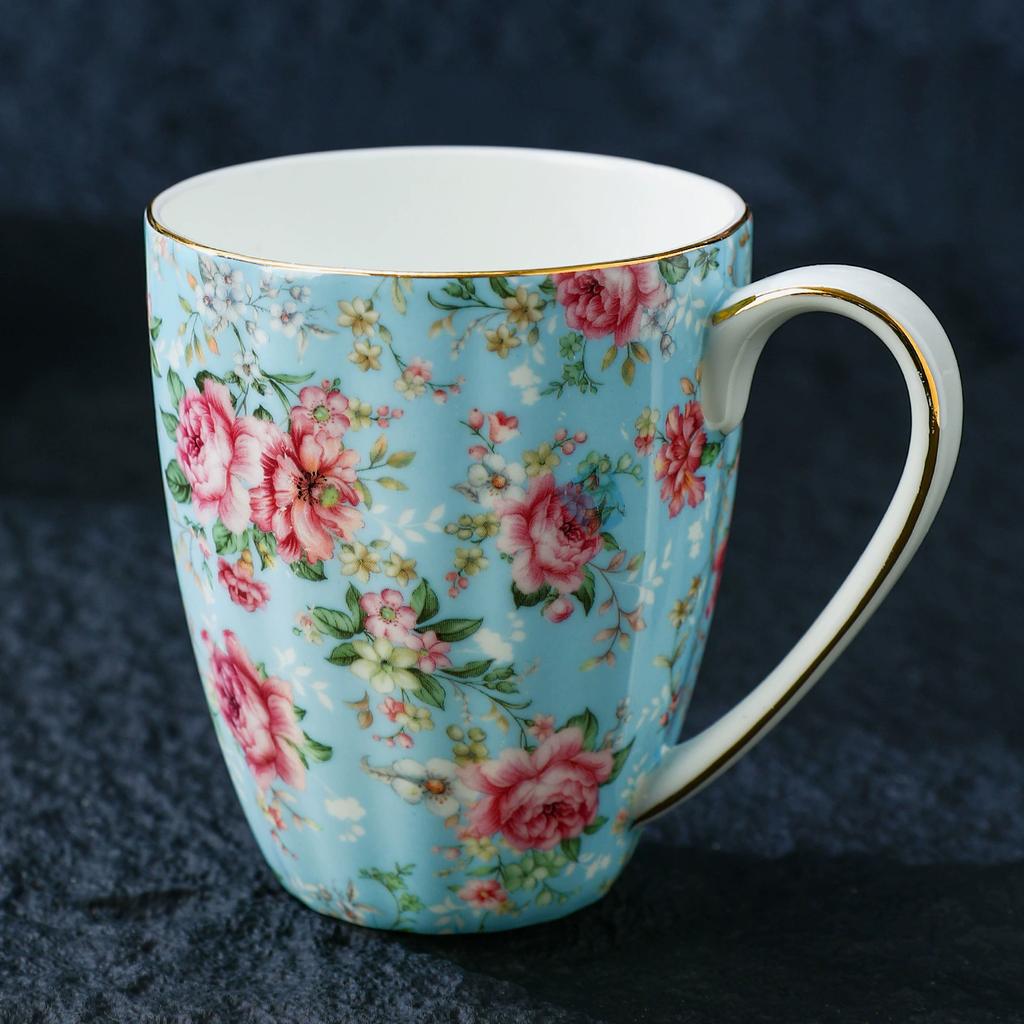 Vintage Blumiges Knochenchina Kaffeetasse Europäisch Retro Rustikal Teetasse Europäisch Englisch Nachmittagstee Tassen