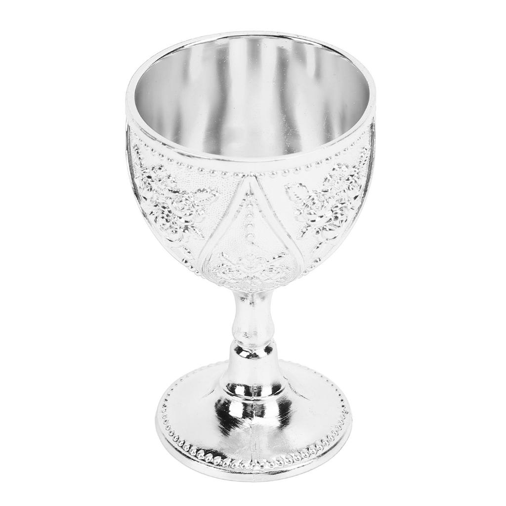 30ml Metal Wine Glass Carved Rose Embossed Goblet Ornament for Home Bar Travel Wedding Party