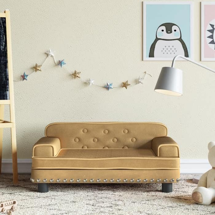 VidaXL Canapé pour enfants marron 70x45x30 cm velours, mini canapé, mini canapé-chaise, mini canapé pour enfants, canapé de 3196298