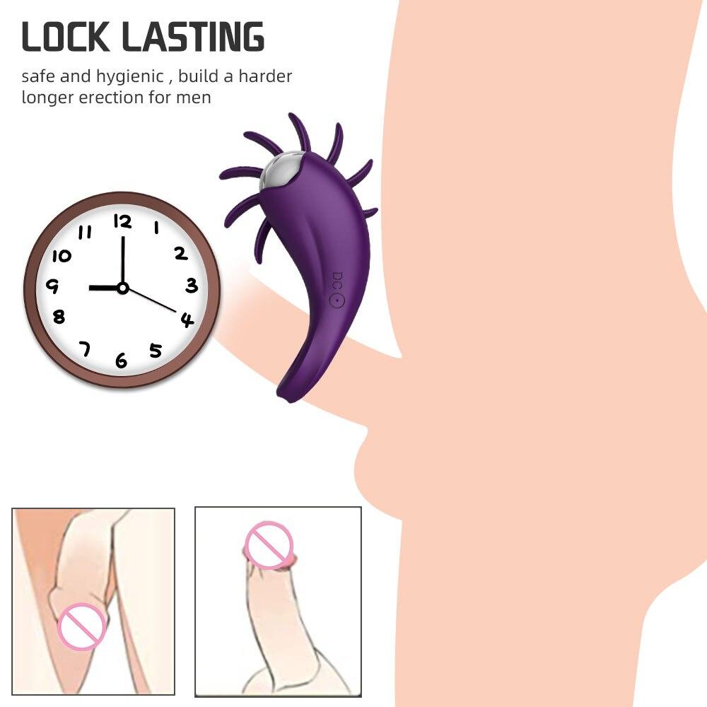 Opožděná ejakulace kroužek na penis pro dospělé potřeby kroužek na penis vibrátor jazyk olizování klitoris stimulátor orgasmu sexuální hračky pro páry