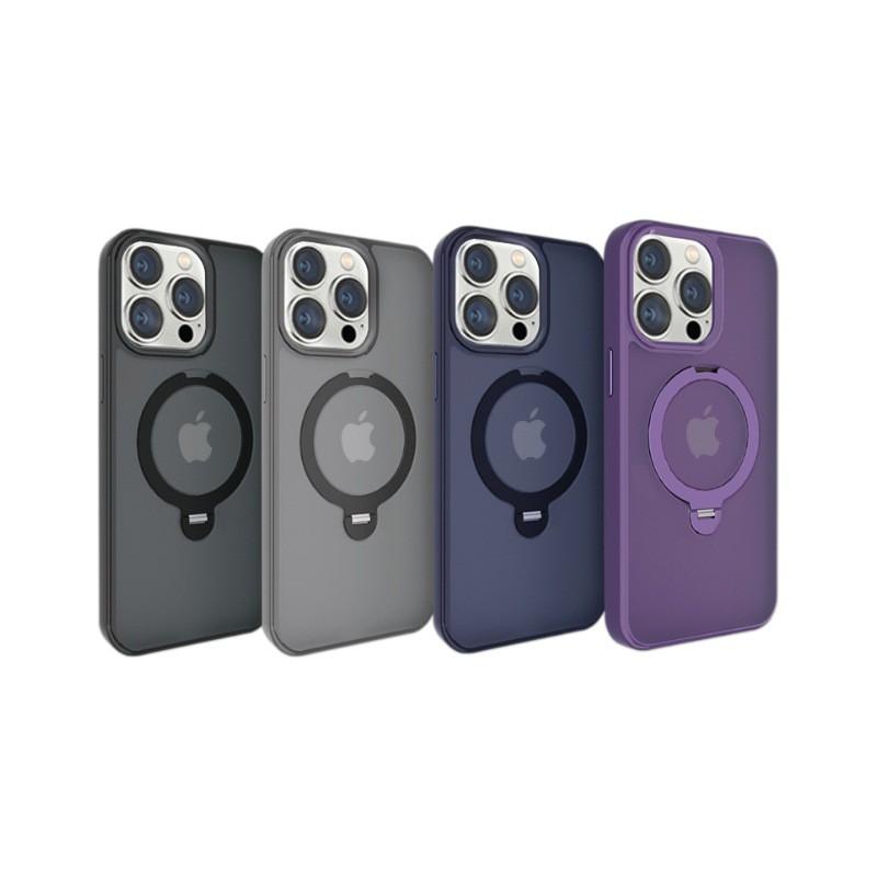 Magnetic Rotating Kickstand Phone Case IPhone 15 14 13 Pro Max With Full Coverage TPU PC Bumper Anti-Slip Matte Finish