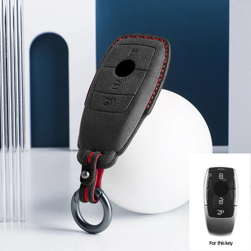 Alcantara Car Key Case Cover For Mercedes Benz W176 W177 W205 W206 W212 W213 W222 W223 W167 W463 X166 A C E S G Cls Glc Sl Class
