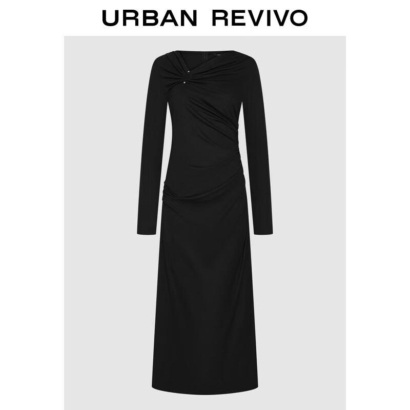 

UR Women s French Style Pleated Long Sleeve Slim Fit Dress XS