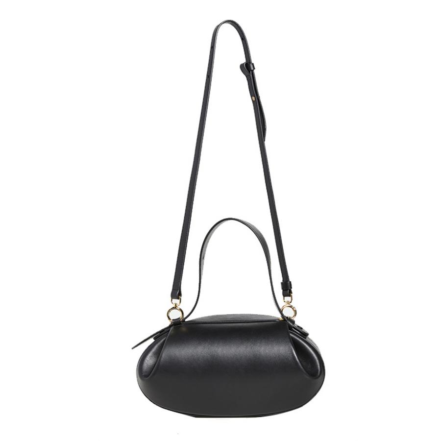 Fashion Oval Design Women's Handbag PU Leather Shoulder Crossbody Bags Female Pure Color Purse Hasp Underarm Bag Clutch Totes