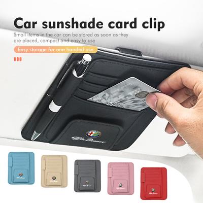 Car Sun Visor Storage Bag Sunglasses Organizer Holder Card Clip For 159 Giulietta Giulia 147 Mito 156 159 166 GT