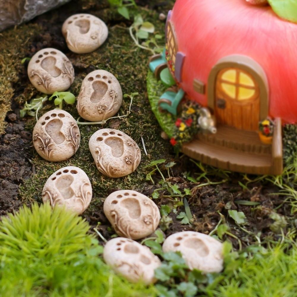 20PCS Small Footprint Stepping Stones Resin Potted Footprint Ornament Pathway