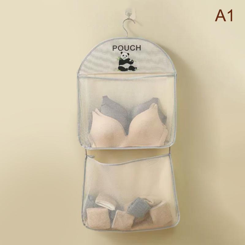 

Большая вместимость Сетчатый мешок для хранения Мультяшный панда Носки Нижнее белье Подвесная сумка 2/3 слоя Общежитие Шкаф Дышащий сетчатый карман для хранения as the picture