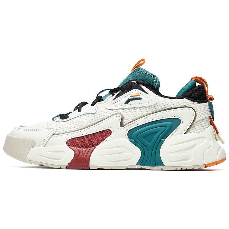 Fila Swarm Fabric Retro Color Block Casual Comfortable Low Top Retro Basketball Shoes Men Sneaker Red White Green F12M034124FSG