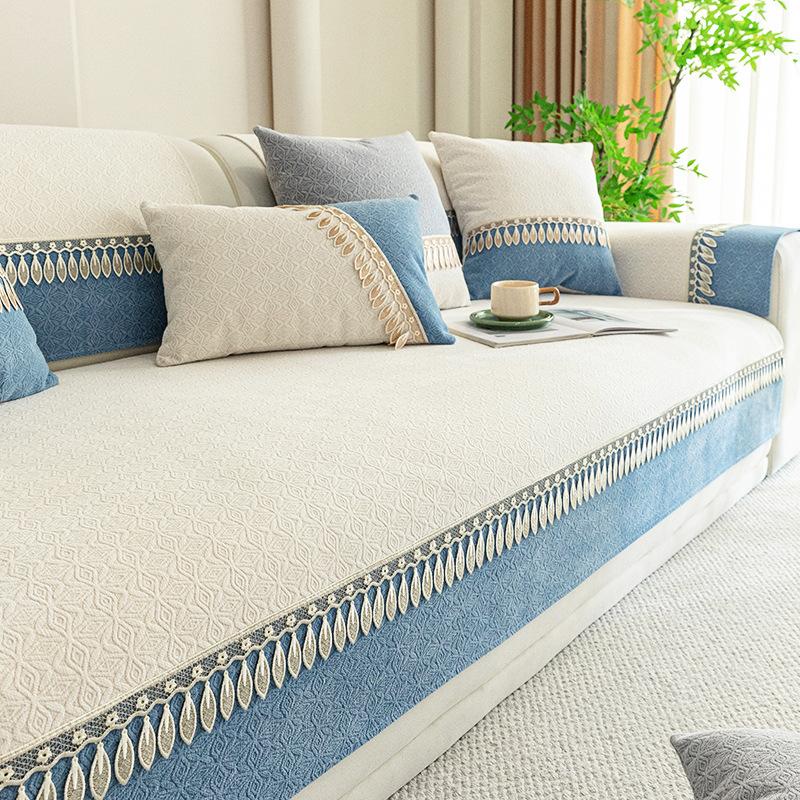 Leather Sofa Cushion Cover Is Universal In All Seasons  New Simple Chenille Non-Slip Concubine Sofa Towel Cloth Seat Cushion