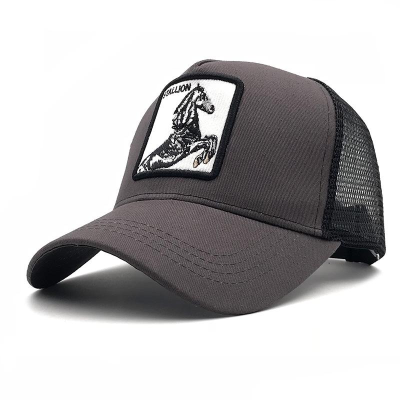 Spring And Summer Baseball Net Hat Animal Patch Color Matching Cap Embroidery Men And Women Fashion Personality