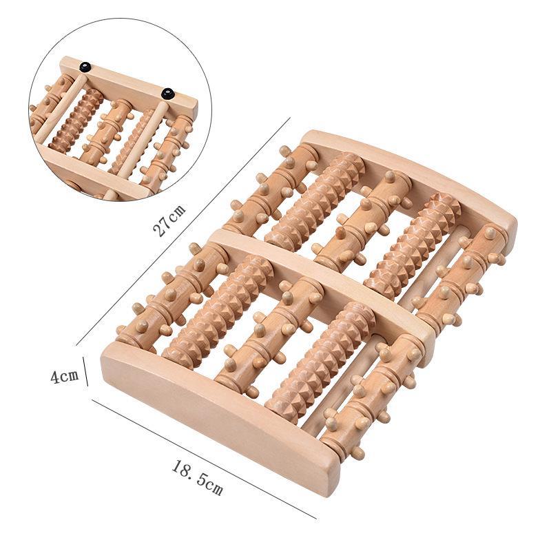 

Великий дерев яний шестирядний точковий масажер для стоп Five-row three-gear model