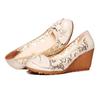Summer Shoes Women Genuine Leather High Heels Wedges Sandals Elegant Ladies Wedge Heel 7cm