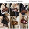 Fashion Oil PU Leather Handbag Multifunctional Large Capacity Tote Bag Casual Underarm Bag Work Shopping Travel