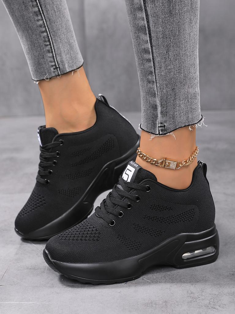 Damen Air Athletic Laufschuhe Mode Tennis erhöhte interne Mesh Mädchen Schuhe atmungsaktive leichte Walking Sneakers grün