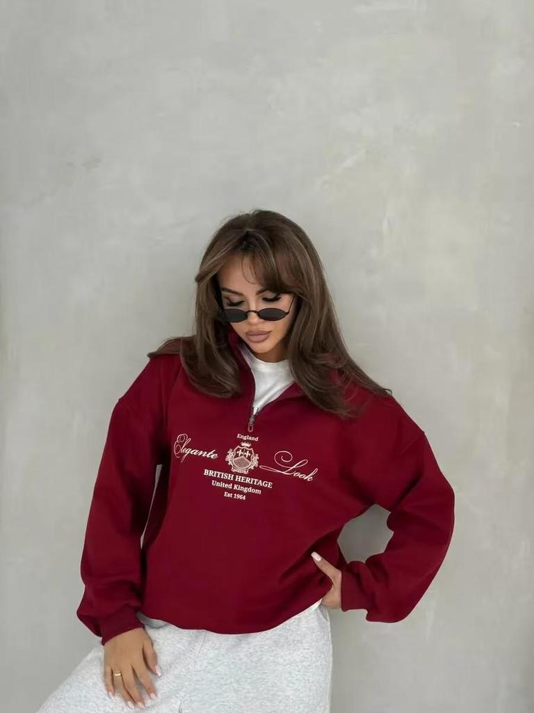 American Artistic Print Loose-Fit Hip Hop Hoodie