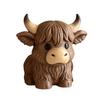 Highland Cow Pen Holder, Multifunctional Desk Organizer for Pens Makeup Brushes, Resin Cute Animal Small Storage Jar Decor for Home Office