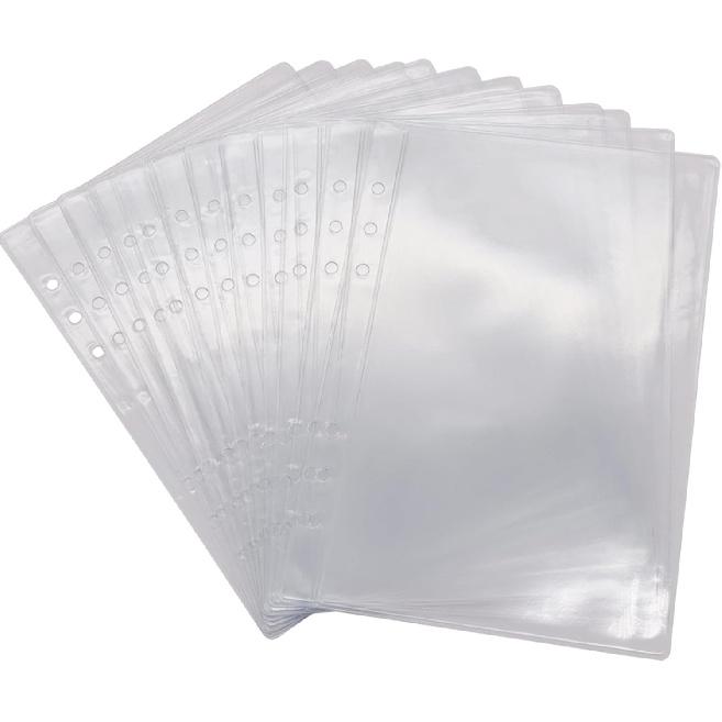 Mogoostry A5 Clear Sheet Protectors 12 Pack 4.9 x 8 Inch Plastic Sleeves Top Open Paper Protector for 6 Ring Binders, Acid-Free, Archival Safe