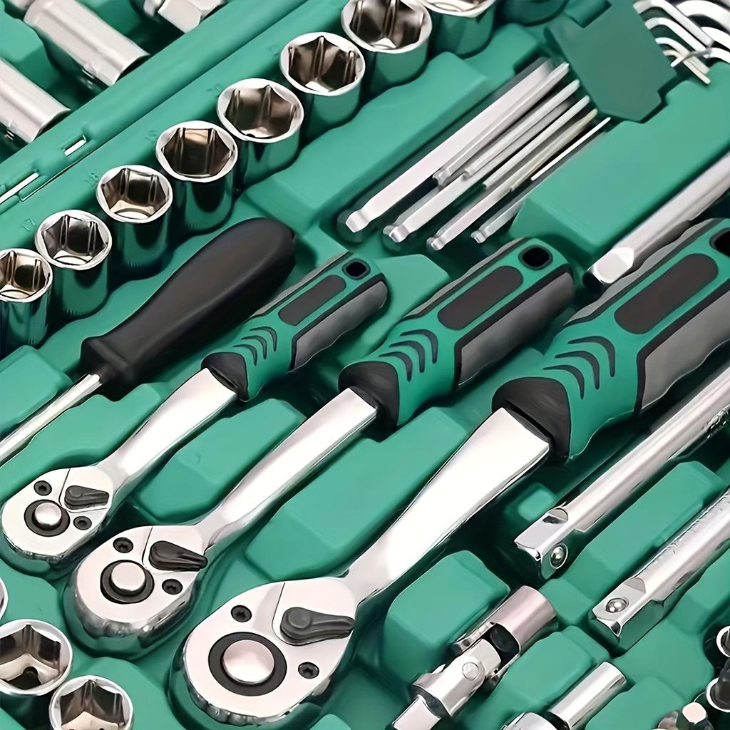 1/2,1/4,3/8 Inch Drive Ratchet Wrench Set,108/121/151pcs Drive Socket Set, With S2 & CR-V Sockets,Metric Hex Bit Socket Set