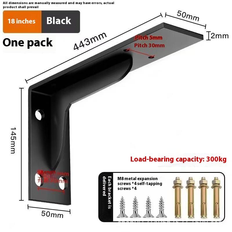 1/2Pcs Black/White/Silver Stainless Steel Corner Code Triangle Bracket Load-Bearing Bracket Wall Fixed Corner Storage Rack