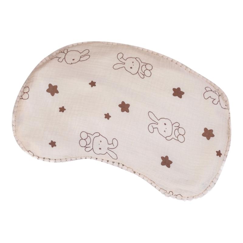 Comfortable and Cooling Infant Pillow Double Layer Gauzes Buckwheat Filling Pillow Breathable Moon-shaped Baby Pillow