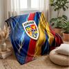 Romania Football Printed Flannel Blanket Skin Friendly Warm Decorative Throw for Indoor Couch Bed Daily Use