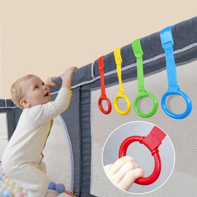 1/2/4/6/8 Adet Bebek Çekme Halkası Yürümeye Başlayan Çocuklar İçin Yardımcı Egzersiz Aletleri Yardımcı Alet Ayakta Durma Halkaları Bebek Beşiği Oyun Parkı Asma Halkası