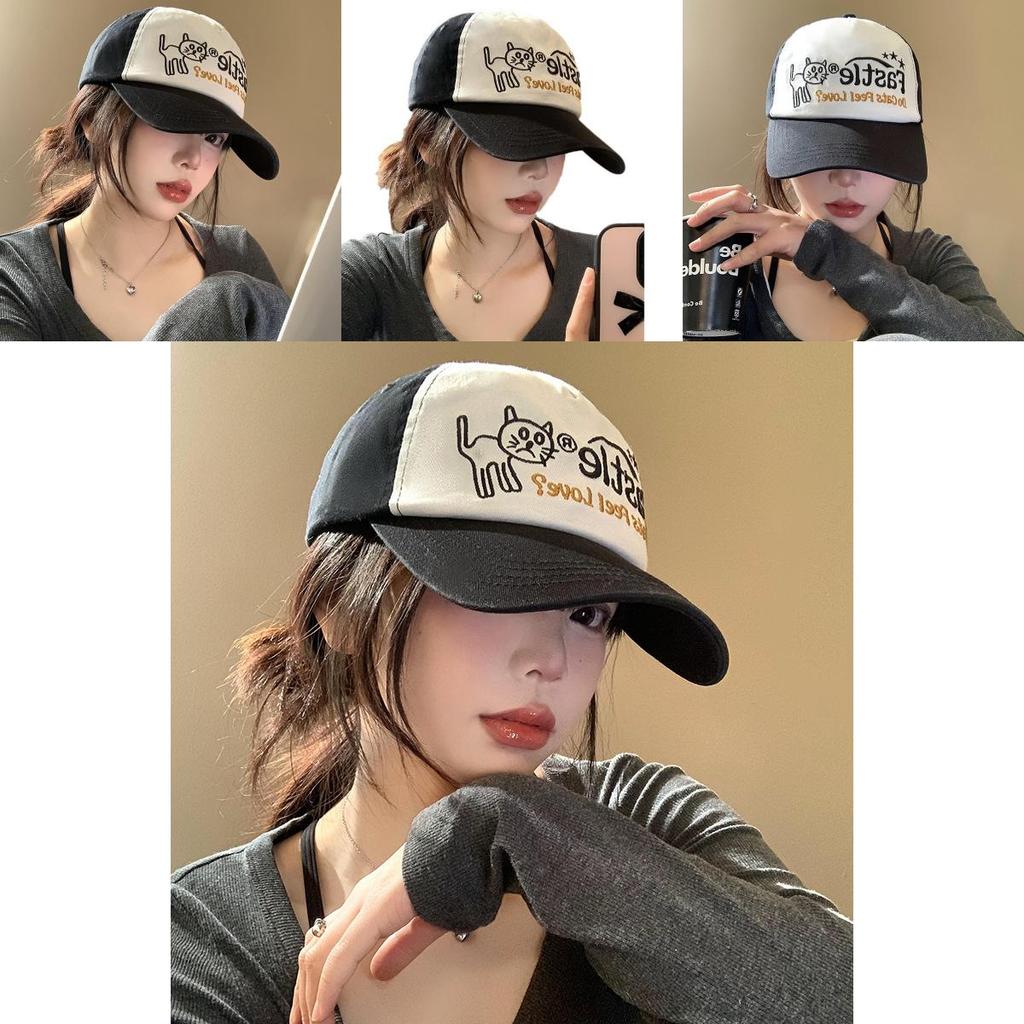 Chic Color Block Soft Top Women's Baseball Cap With Wide Brim For Flattering Fit