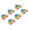 6 Pcs Rainbow Heart Patches DIY Rainbow Heart Shape Patches Decoration for Sewing Embroidery Clothing Repair