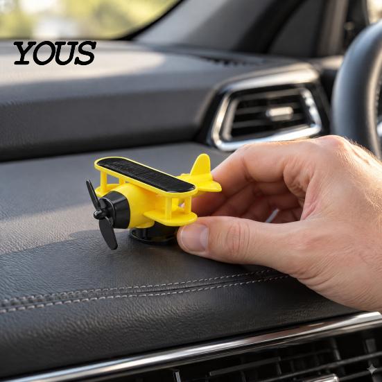 Auto-Innenzubehör Solarbetriebenes rotierendes Flugzeug, Kreatives Auto-Armaturenbrett-Ornament Lufterfrischer mit Lichtsensor, Einzigartiges Automobil