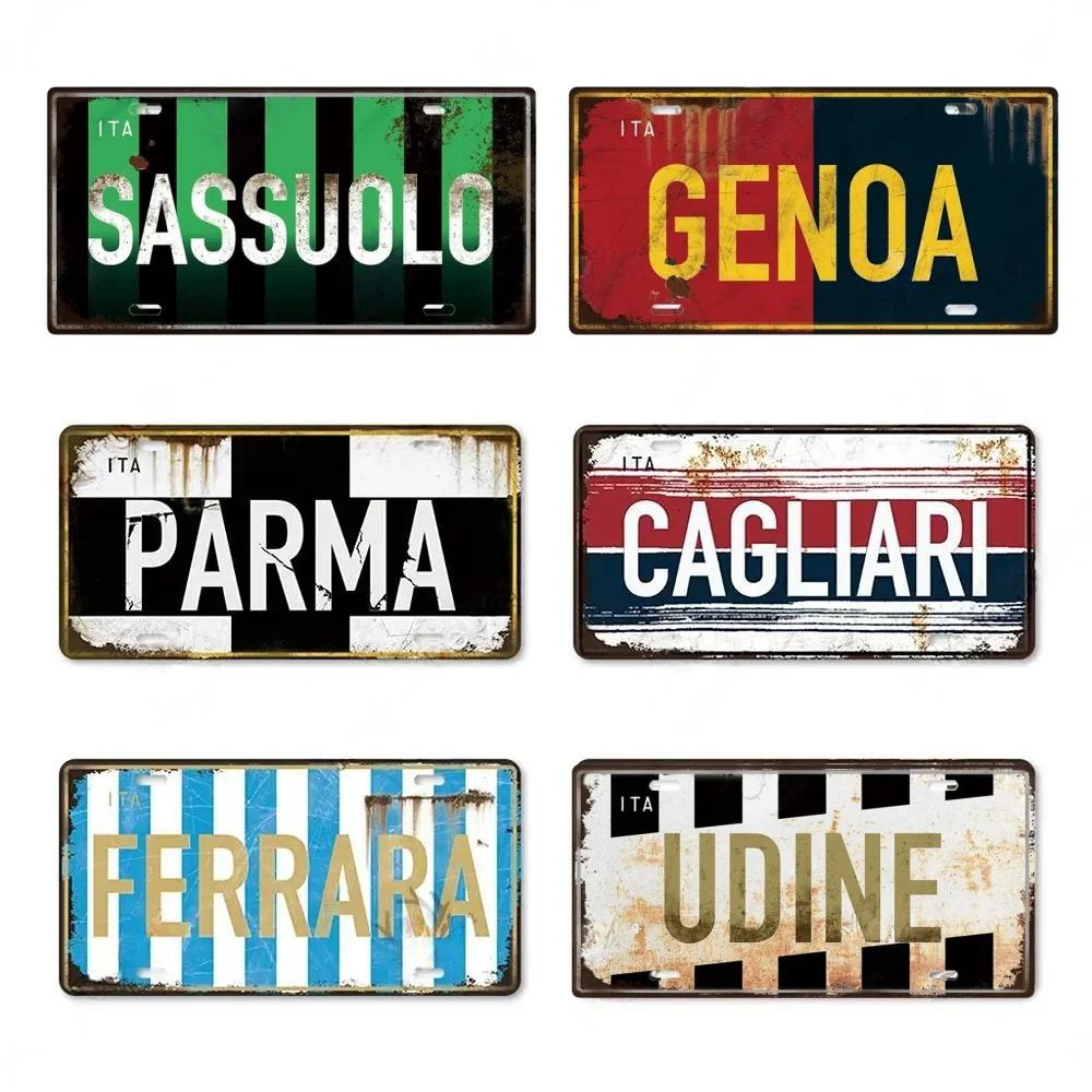 FJ Decor Italy City Metal Tin SignS Licenses Plate Plaque Vintage Wall Ari for Pub Club Man Decors