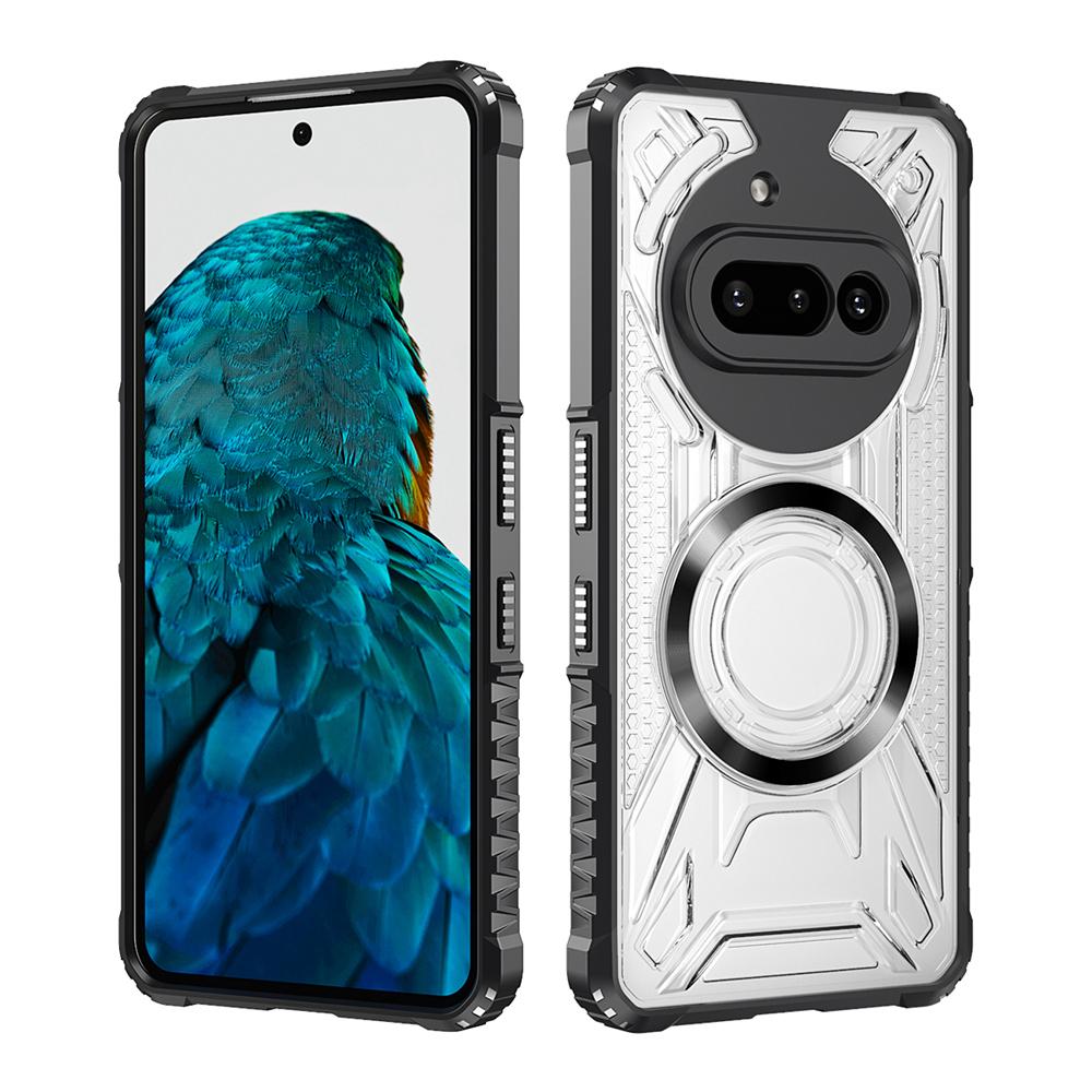 KEYSION Transparent Magnetic Case for Nothing Phone 3A Pro Silicone+PC Heavy Duty Shockproof Phone Cover for Nothing Phone 3A