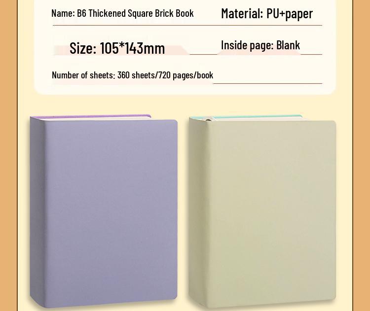 Extra Thick A6 Grid Notebook: Xiaohongshu Style, Ideal for Students & Office Use