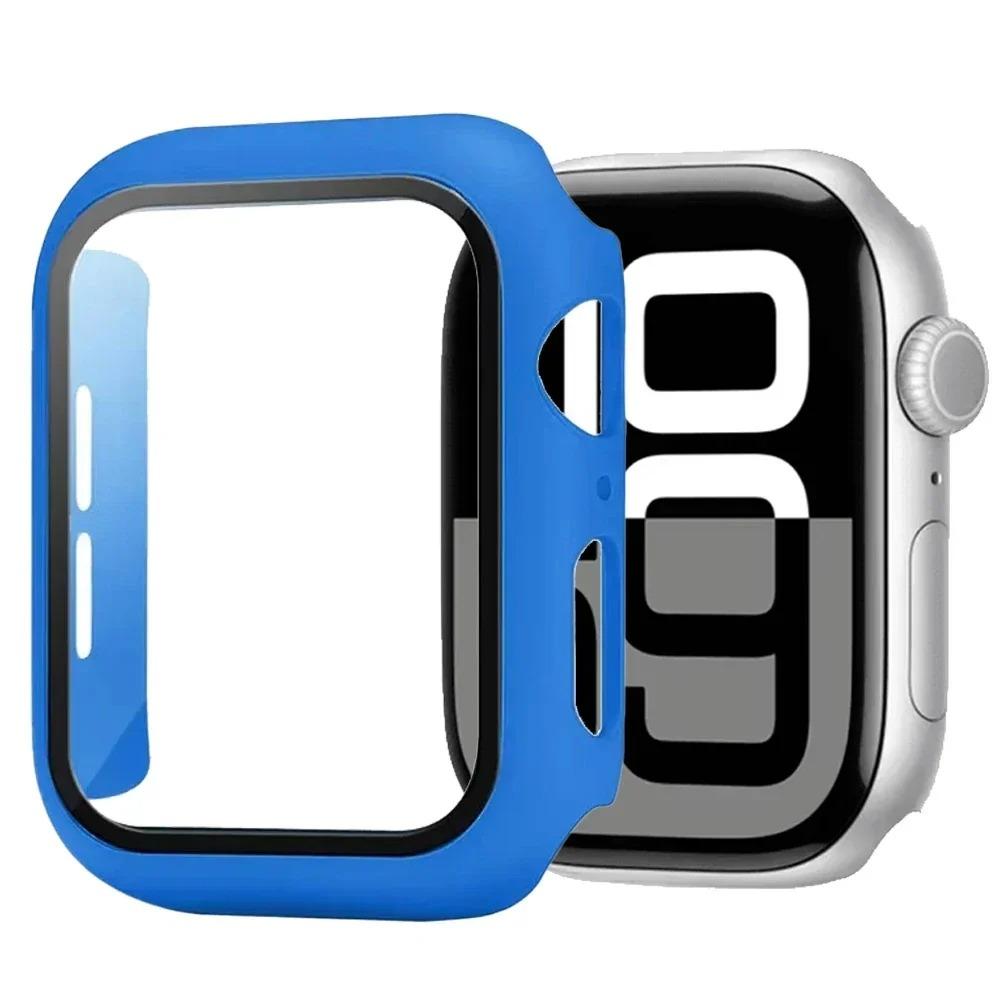 Vetro Temperato+Custodia per Apple Watch Serie 11 46mm 42mm Bumper Protezione Schermo per iWatch 11/10 46mm 42mm Copertura PC Sostituibile