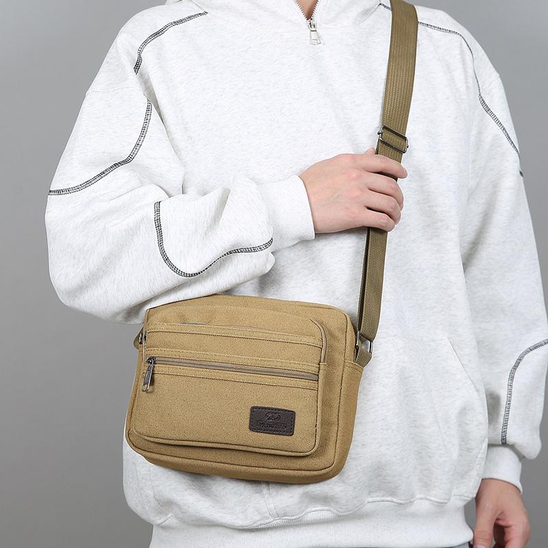 Men's Canvas Waist Pack – Large Capacity Outdoor Fanny Bag with Phone Pocket for Running Hiking & Travel
