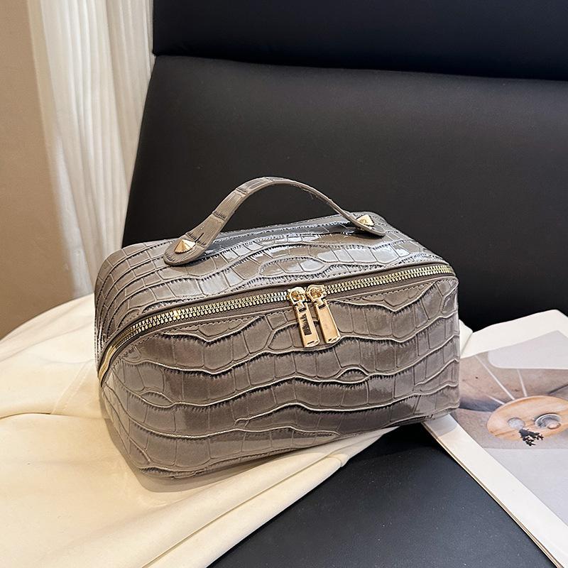 Bark Pattern Cosmetic Bag, New High-end Niche Large-capacity Convenient Travel Toilet Bag, Cosmetic Storage Bag