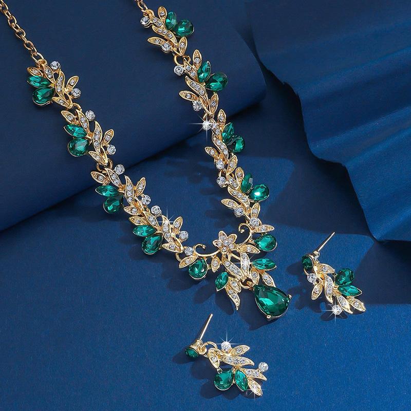 3pcs Women's Elegant Jewelry Set Suitable for Party Banquet Luxury Dress Accessories Holiday Gifts Fashion Necklace Earrings Set