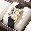 Irregular Y2K Couple Wrist Watches Unique Design Leather Strap Quartz 30M Water Resistant