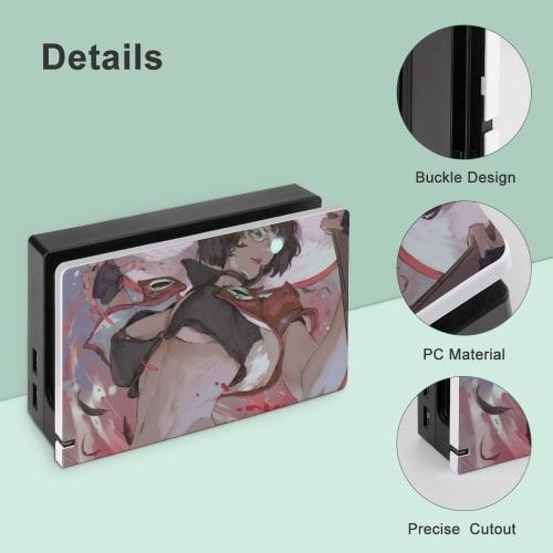 Guilty Gear Ina Switch Dock Cover, Switch Base Protective Shell, Stylish, Slim, Lightweight, Protective Case for Switch Dock, Console Storage, Easy In