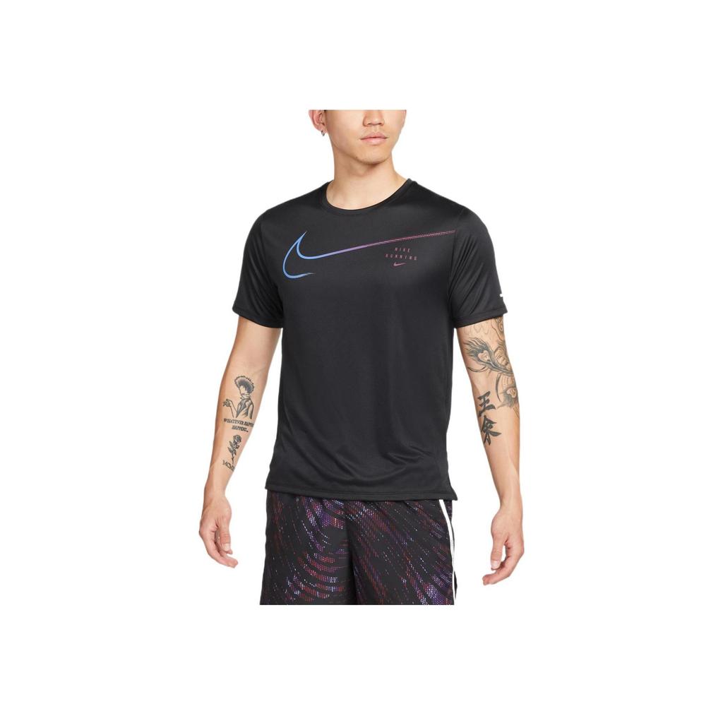 Nike Large Logo Sport Training Breathable Quick-Dry Round Neck Short-Sleeve T-Shirt Men Tops Black DM4812-010