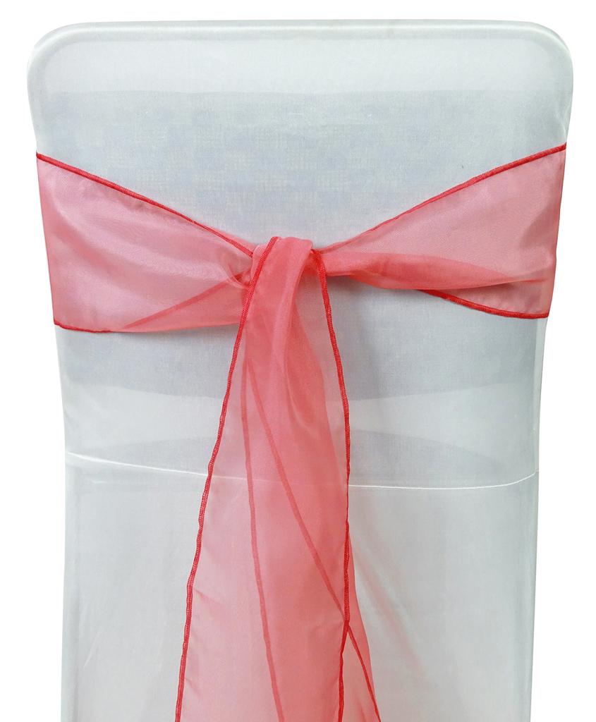 Darling Souvenir Pack Of 25 Organza Chair Sashes Bow Sash For Wedding & Events Supplies Party Decoration Chair Cover Sash - Colors