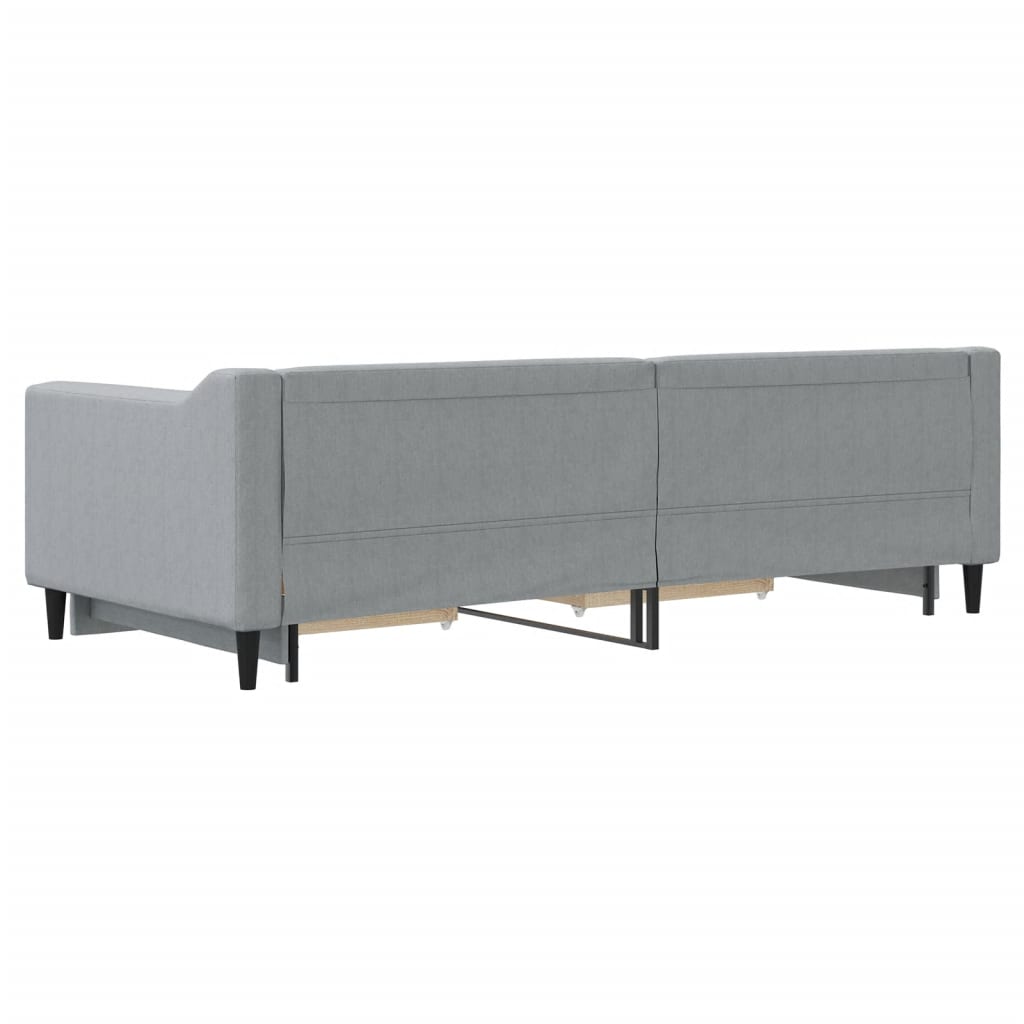 Vidaxl Sofa Rozsuwana Z Szufladami, Jasnoszara, 90X200 Cm, Tkanina